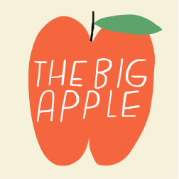 the big apple nyc postcard mercedes leon merchesico illustration