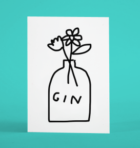 antisocial greetings humour merchesico illustration gin flowers